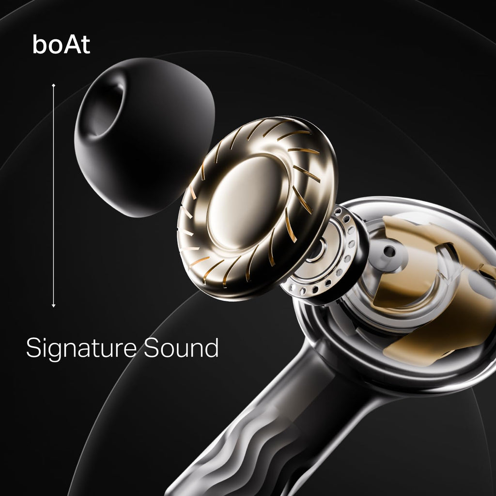 Boat Nirvana Crystl, Transparent Case,Spatial Audio, ANC(~32dB) and 100Hrs Battery- Brand New
