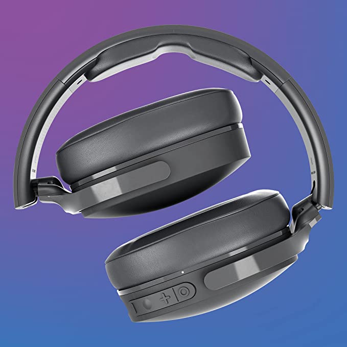Skullcandy Hesh ANC Over-Ear Active Noise Cancelling Wireless Headphones with 40mm drivers, 30Hr Playtime + Rapid Charge, Flat-Folding and Collapsible, Light weight, work with Android and iOS- Black