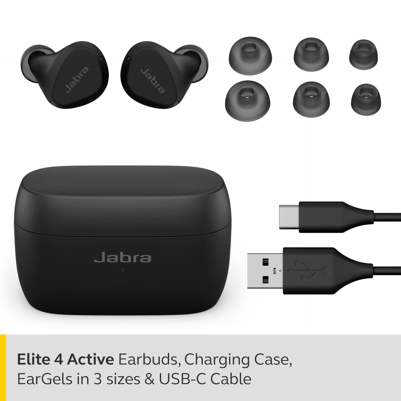 Jabra Elite 4 Wireless Earbuds, Active Noise Cancelling, Comfortable Bluetooth Earphones with Spotify Tap Playback, Google Fast Pair, Microsoft Swift Pair and Dual Pairing - Unboxed
